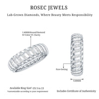 Certified Lab Grown Diamond Wide Wedding Band for Women