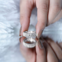 Certified Lab Grown Diamond Wide Wedding Band for Women