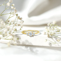 Certified Lab Grown Diamond Three Stone Engagement Ring for Her