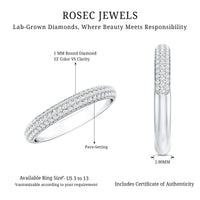 Certified Lab Grown Diamond 3 Row Eternity Ring
