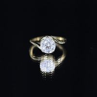 Lab Grown Diamond Bypass Engagement Ring With Diagonal 4 Prong