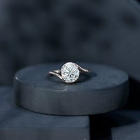 Lab Grown Diamond Bypass Engagement Ring With Diagonal 4 Prong