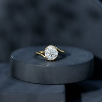Lab Grown Diamond Bypass Engagement Ring With Diagonal 4 Prong
