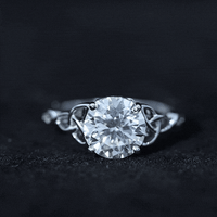 Certified Celtic Knot Lab Grown Diamond Round Engagement Ring