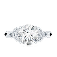 Certified Celtic Knot Lab Grown Diamond Round Engagement Ring