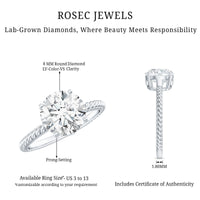 2 Carat Lab Grown Diamond Engagement Ring With Twisted Rope