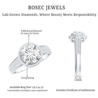 Lab Grown Diamond Circle Engagement Ring With Rope Frame