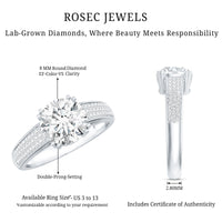Lab Grown Diamond Engagement Ring With Double Prongs