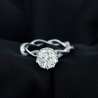 Round Cut Lab Grown Diamond Unique Engagement Ring
