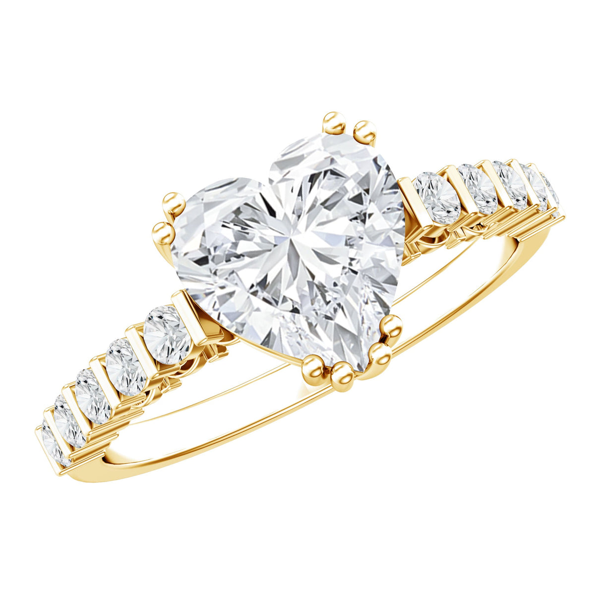 Certified 8 MM Lab Grown Diamond Heart Engagement Ring for Her
