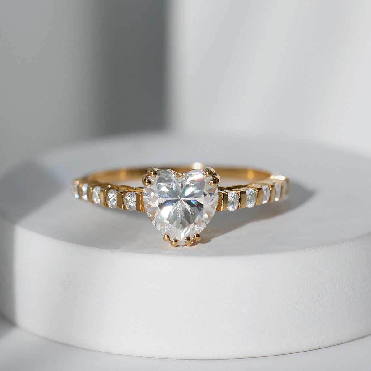 Certified 8 MM Lab Grown Diamond Heart Engagement Ring for Her