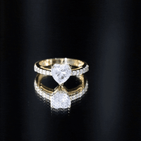 3 Prong Lab Grown Diamond Heart Engagement Ring For Women