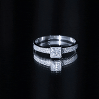 Princess Cut Lab Grown Diamond Bezel Set Engagement Ring