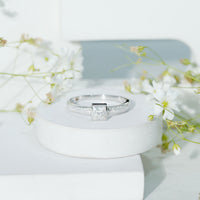 Princess Cut Lab Grown Diamond Bezel Set Engagement Ring