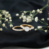 Certified Lab Created Diamond Marriage Ring Set