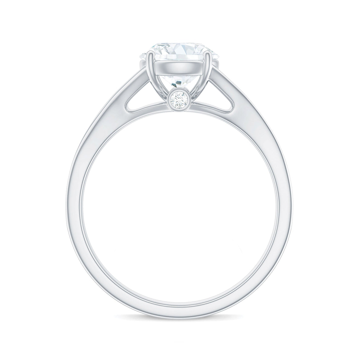 4 Prong Lab Grown Diamond Solitaire Engagement Ring with Split Shank