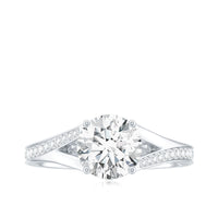 4 Prong Lab Grown Diamond Solitaire Engagement Ring with Split Shank