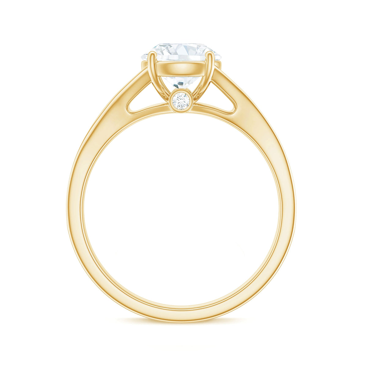 4 Prong Lab Grown Diamond Solitaire Engagement Ring with Split Shank