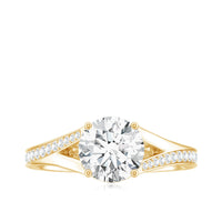 4 Prong Lab Grown Diamond Solitaire Engagement Ring with Split Shank