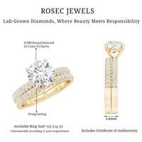 Certified 2 CT Lab Grown Diamond Bridal Ring Set for Her