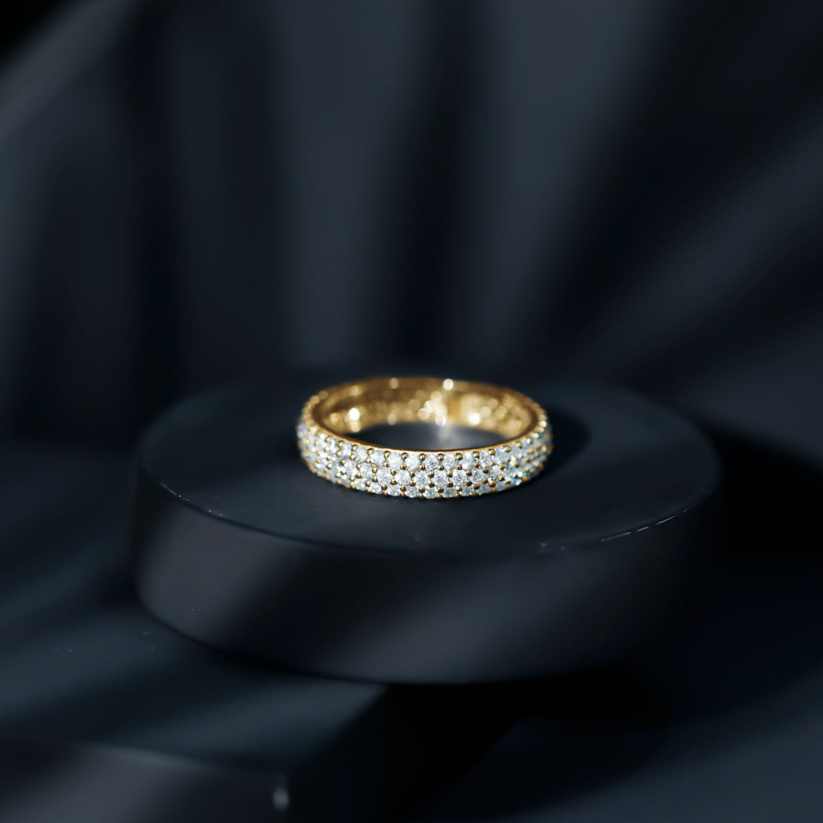 Lab Grown Diamond 3 Row Wedding Band For Women