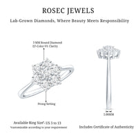 Flower Cluster Lab Grown Diamond Engagement Ring