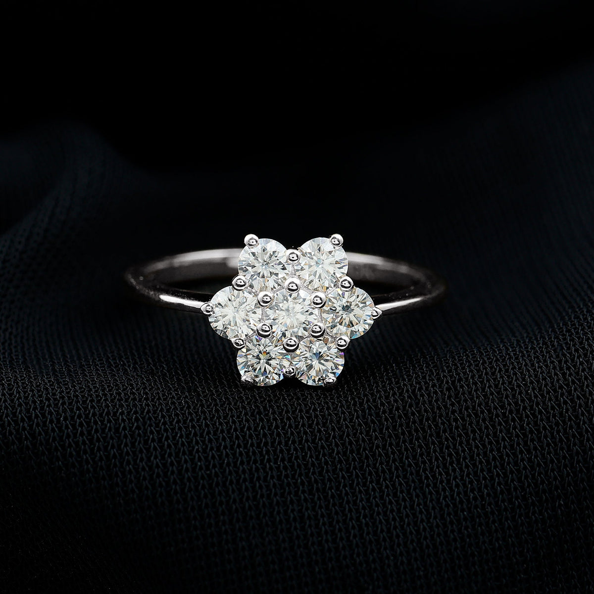 Flower Cluster Lab Grown Diamond Engagement Ring
