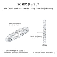 Certified Lab Grown Diamond Eternity Band for Women
