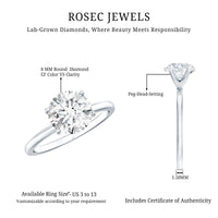 2 Carat Lab Created Round Diamond Solitaire Engagement Ring