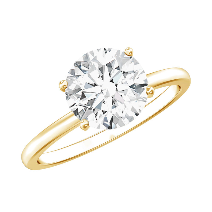Lab-created 2-carat round diamond solitaire engagement ring by Rosec Jewels featuring a classic band and sparkling center stone.