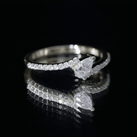 Pear Cut Lab Grown Diamond Bypass Promise Ring