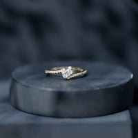 Pear Cut Lab Grown Diamond Bypass Promise Ring