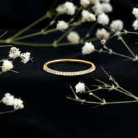 Certified Diamond Half Eternity Ring in Pave Setting