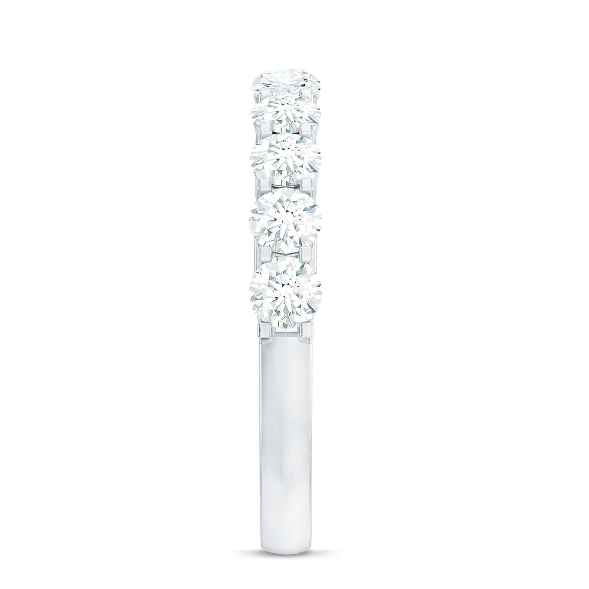 Rosec Jewels cubic zirconia half eternity ring for women, showcasing sparkling stones set in a sleek metal band.