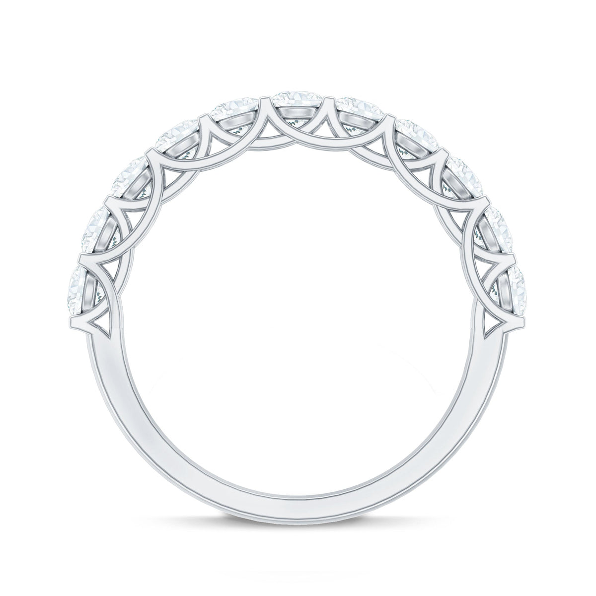 Rosec Jewels cubic zirconia half eternity ring for women, showcasing a band with sparkling stones and elegant design.