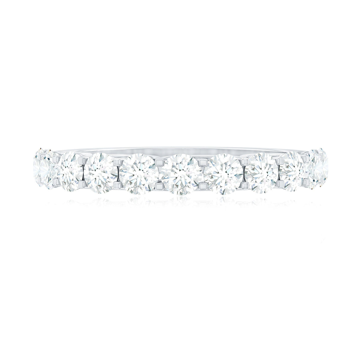 Rosec Jewels cubic zirconia half eternity ring for women with sparkling stones and a sleek band design.
