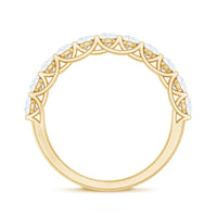 Rosec Jewels cubic zirconia half eternity ring for women, showcasing sparkling stones in a sleek, elegant silver band.