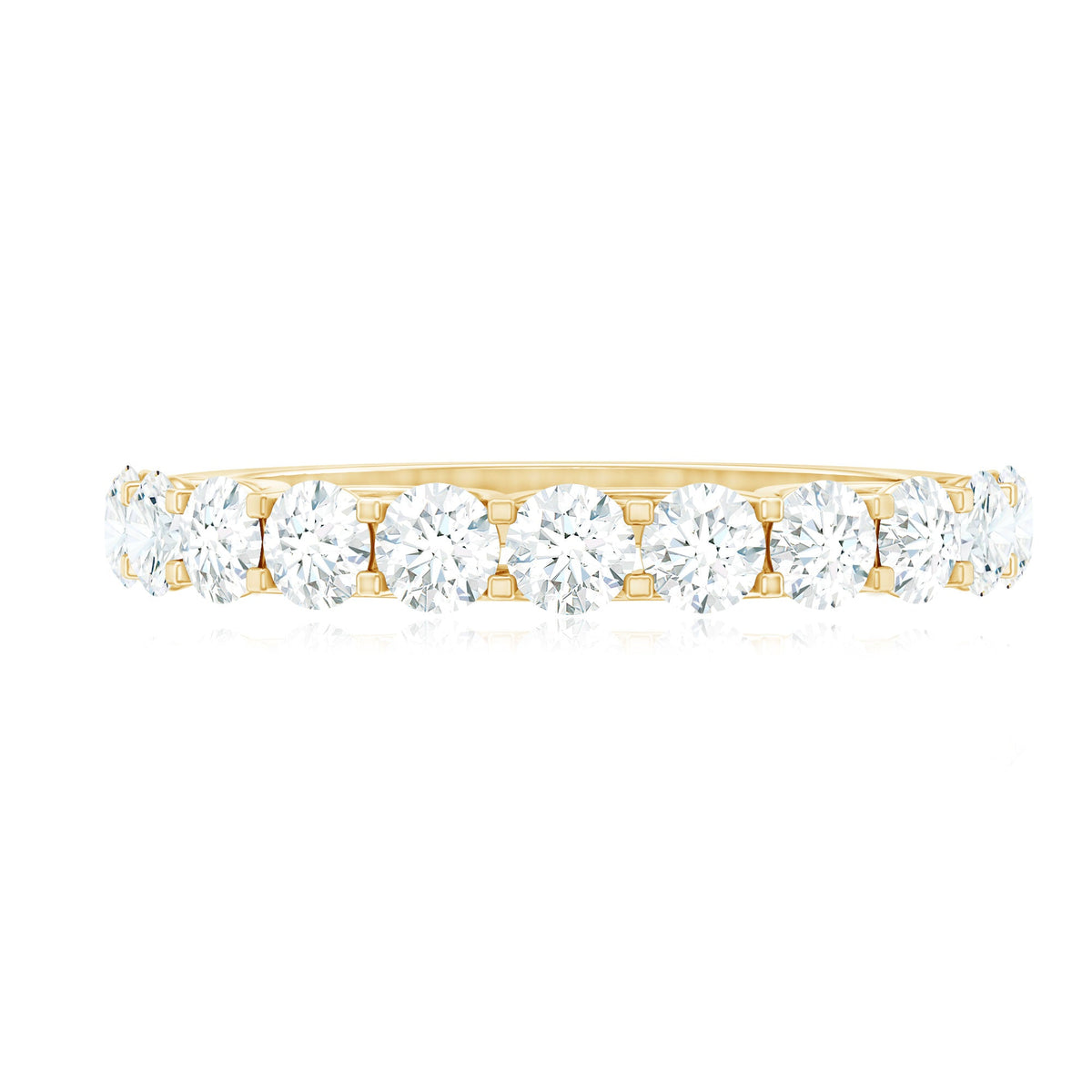 Rosec Jewels cubic zirconia half eternity ring for women, featuring sparkling stones set in a sleek band.