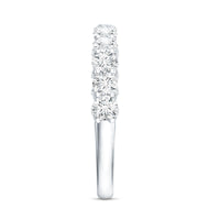 Lab grown diamond half eternity wedding band for women by Rosec Jewels, featuring a continuous row of sparkling diamonds on a sleek ring.