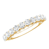 Lab grown diamond half eternity wedding band for women by Rosec Jewels featuring a continuous row of sparkling diamonds on a sleek ring.