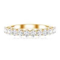 Lab grown diamond half eternity wedding band for women by Rosec Jewels, featuring a continuous row of sparkling diamonds on a sleek ring.