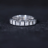 3 CT Cubic Zirconia Two Row Eternity Wedding Band Ring