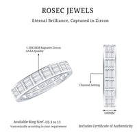 3 CT Cubic Zirconia Two Row Eternity Wedding Band Ring