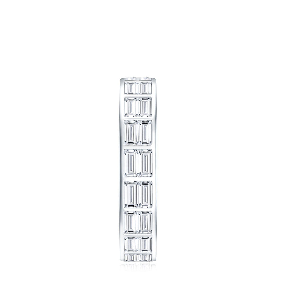 3 CT Cubic Zirconia Two Row Eternity Wedding Band Ring
