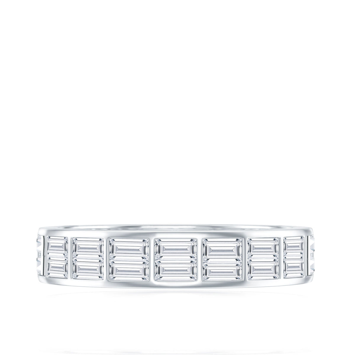 3 CT Cubic Zirconia Two Row Eternity Wedding Band Ring