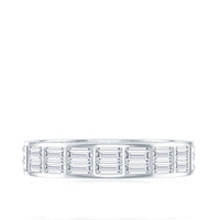 3 CT Cubic Zirconia Two Row Eternity Wedding Band Ring
