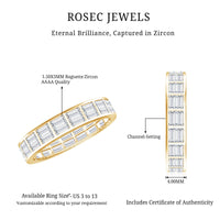 3 CT Cubic Zirconia Two Row Eternity Wedding Band Ring