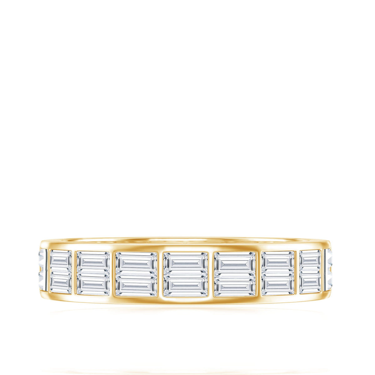 3 CT Cubic Zirconia Two Row Eternity Wedding Band Ring