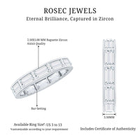 Baguette Cut Zircon East West Full Eternity Band Ring