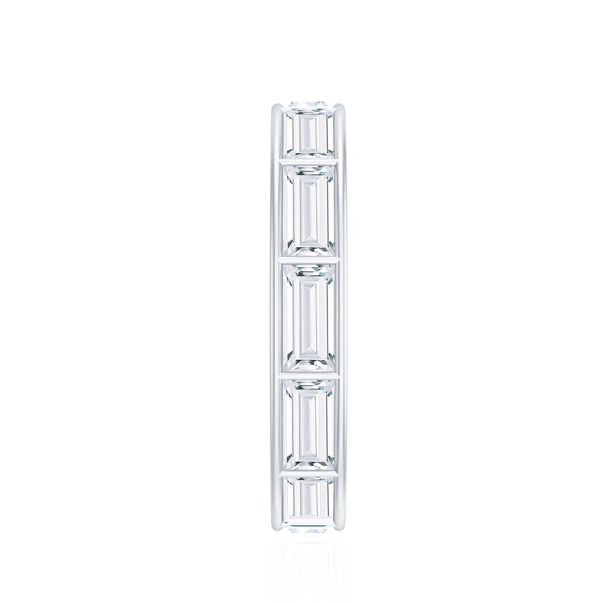 Baguette Cut Zircon East West Full Eternity Band Ring